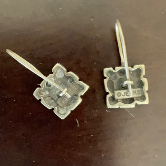 Rare! Lisa Jenks Sterling Silver Vintage Modernist Drop Sunflower Earrings. OS - Picture 2 of 5